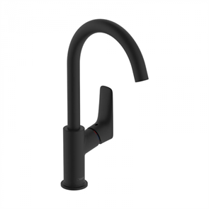 Смеситель для раковины Hansgrohe Logis 71130670 210, с донным клапаном, черный матовый 71130670
