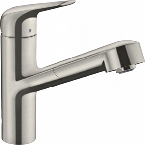 Смеситель Hansgrohe Focus M42, для кухонной мойки, с вытяжным изливом, цвет нержавеющая сталь, 71814800 71814800
