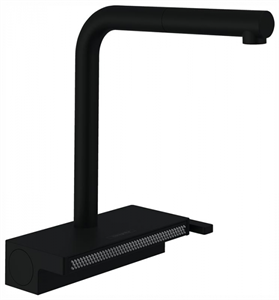 Кухонный смеситель Hansgrohe Aquno Select M81, 73830670, ComfortZone 250, с вытяжным изливом, 2 режима струи, черный матовый 73830670