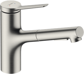 Смеситель Hansgrohe Zesis 74800800 M33 для кухонной мойки, с выдвижным изливом, под сталь 74800800