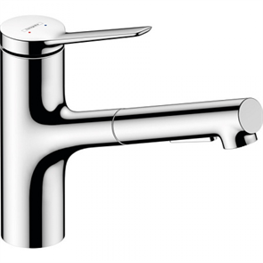 Смеситель Hansgrohe Zesis, lite 74803000, для кухонной мойки, с вытяжным изливом, цвет хром 74803000