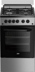 Газовая плита Beko FSGT51138GSS,  газовая духовка,  стеклянная крышка,  чугун, серебристый [7787188322] 7787188322