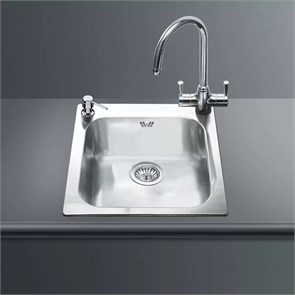Smeg VS45-P3 мойка, нержавеющая сталь, 580х500 мм, нержавеющая сталь матовая 8017709084172