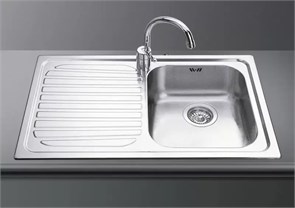 Smeg SP791S-2 мойка, нержавеющая сталь, 790х500 мм, нержавеющая сталь матовая 8017709139315