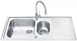 Smeg LLR102-2 мойка, нержавеющая сталь, 1000х500 мм, нержавеющая сталь матовая 8017709200831