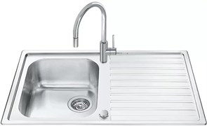 Smeg LLR861-2 мойка, нержавеющая сталь, 868х510 мм, нержавеющая сталь матовая 8017709220990