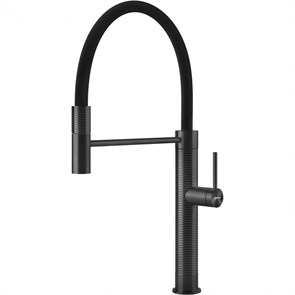 Smeg MID6DKX смеситель для кухни, нержавеющая сталь PVD, высокий поворотный выдвижной излив, черный 8017709269029