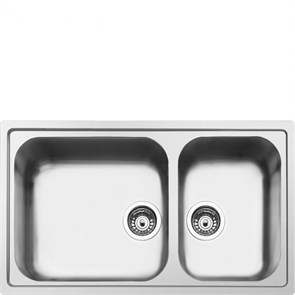 Smeg LGR862-2 мойка, нержавеющая сталь, 860х500 мм, нержавеющая сталь матовая 8017709304218