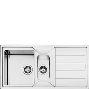 Smeg LDR102-2 мойка, нержавеющая сталь, 1000х500 мм, нержавеющая сталь матовая 8017709304591