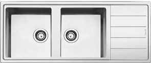 Smeg LDR116-2 мойка, нержавеющая сталь, 1160х500 мм, нержавеющая сталь матовая 8017709304607