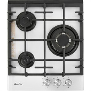 Газовая варочная панель Simfer H45L35W516,  независимая,  белый 8699272065347