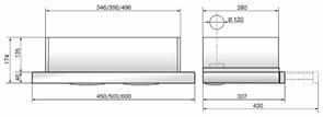Встраиваемая вытяжка Elikor Интегра Glass 45Н-400-В2Д нержавеющая сталь/черное стекло 943434
