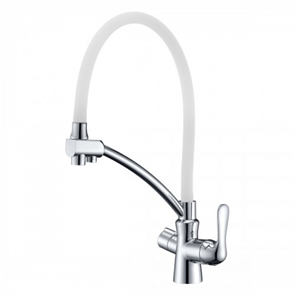 Смеситель Lemark Comfort LM3070C-White для кухни с подключением к фильтру с питьевой водой, хром/белый lm3070c-white