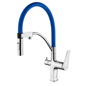 Смеситель Lemark Comfort LM3074C-Blue, для кухни с подключением к фильтру с питьевой водой, хром/синий lm3074c-blue