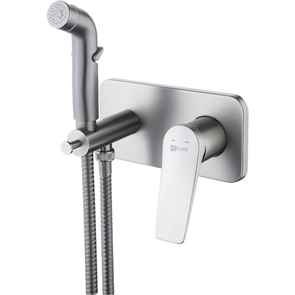 Смеситель Lemark Bronx LM3720GM с гигиеническим душем, встраиваемый, графит lm3720gm