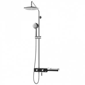 Душевая система Lemark Tropic LM7009C, с изливом, хром/черный lm7009c