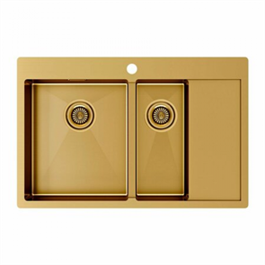 Мойка Paulmark KRONER 78/2SF PM227851-BGL брашированное золото, левая pm227851-bgl