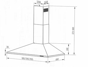 Каминная вытяжка Maunfeld Cork 50 черный ка-00012697