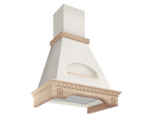 Каминная вытяжка Elikor Бельведер Флореале 60П-650-П3Д бежевый/дуб неокрашенный 943805