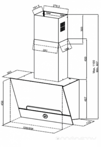 Каминная вытяжка Kuppersberg F 993 W 00006614