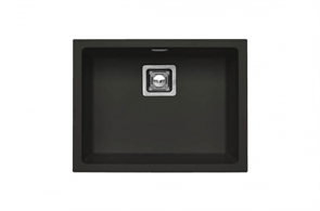 ALVEUS Мойка для кухни ALVEUS QUADRIX 50 GRANITAL+ DEEP BLACK-G90 560X460X200 с сифоном 1133398 1149138
