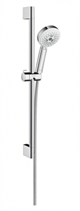 Душевой гарнитур Hansgrohe Crometta 100 Multi 26650400, корпус хром, лицевая часть белая, штанга 65 см, 3 режима струи 26650400