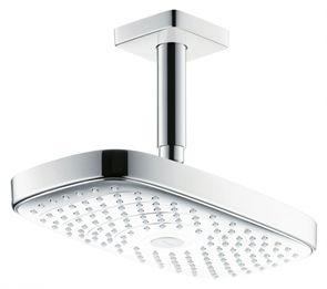 Верхний душ Hansgrohe Raindance Select E 300 2jet с потолочным подсоединением 27384400, белый/хром 27384400
