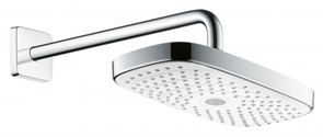 Верхний душ Hansgrohe Select 27385400, 30х16 см, 2 режима струи, с держателем, белый/хром 27385400