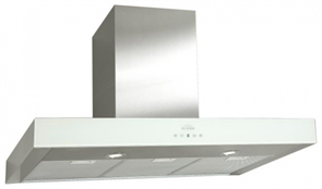 Каминная вытяжка Elikor Агат 90Н-1000-Е4Д нержавейка/белое стекло 294501