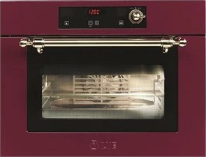 Комбинированный духовой шкаф с паром, микроволнами IILVE 645-SCHSW/BUG бургунди (ручки латунь) 00-00000955