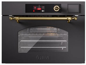 Компактный духовой шкаф с паром и свч ILVE 645-SNHSW/AWG антик (ручки латунь) 00-00003068