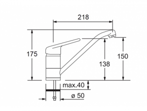 Смеситель Franke PRINCESS 750 для кухни, гранит 115.0030.741