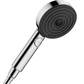 Душевая лейка Hansgrohe Pulsify 24111000 Select S, EcoSmart 3 режима струи, хром глянцевый, диск графит 24111000