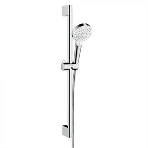 Душевой гарнитур Hansgrohe Crometta Vario 26532400, штанга 65 см, 2 режима струи, корпус хром, лицевая часть белая 26532400