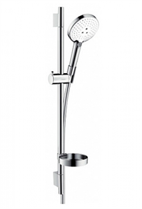 Душевой гарнитур Hansgrohe Raindance Select S 120 3jet 65 см 26630400, корпус хром, лицевая часть белая, 3 режима струи 26630400