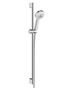 Душевой гарнитур Hansgrohe Crometta 100 Multi 26656400, корпус хром, лицевая часть белая, штанга 90 см, 3 режима струи 26656400