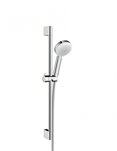 Душевой гарнитур Hansgrohe Crometta 100 Vario 26657400, штанга 90 см, корпус хром, лицевая часть белая, 4 режима струи 26657400