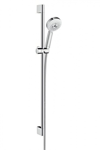 Душевой гарнитур Hansgrohe Crometta 100 1jet 26658400, штанга 90 см, корпус хром, лицевая часть белая, 1 режим струи 26658400