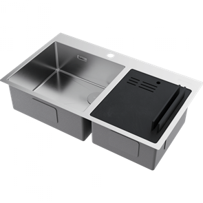 Мойка из нержавеющей стали Omoikiri Akisame 86-2 Side-IN, мойка, нержавеющая сталь 4997021