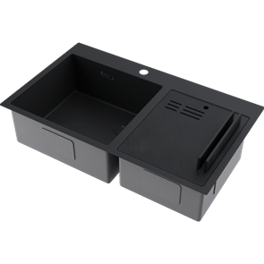 Мойка из нержавеющей стали Omoikiri Akisame 86-2 Side-GB, мойка, нержавеющая сталь/графит 4997047