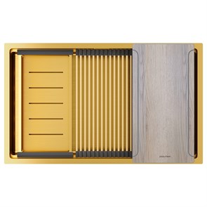 Paulmark NEXT-MULTI SINK 74 UNI, мойка, нержавеющая сталь, брашированное золото pm787445-bg