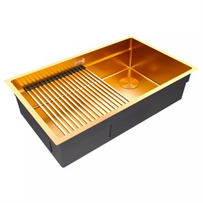 Paulmark NEXT-PRO 74 UNI, мойка, нержавеющая сталь, брашированное золото pm707445-bg