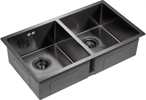 Мойка из нержавеющей стали Paulmark NEXT 78/2 UNI, мойка, нержавеющая сталь, вороненая сталь pm207844-gm