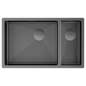 Paulmark NEXT 69/2S UNI, мойка, нержавеющая сталь, вороненая сталь (правая) pm226944-gmr