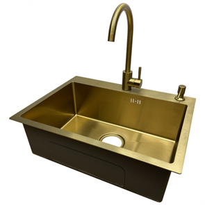 Emar EMB-119 PVD Nano Golden, мойка, нержавеющая сталь, золото мойка, нержавеющая сталь PVD, 600х450 мм, золото emb-119 pvd nano golden