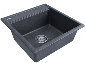 Мойка гранитная Paulmark STEPIA 50, мойка, гранит, графит + STEP, ролл-мат, брашированная нержавеющая сталь pm115051-dg+r375-bs