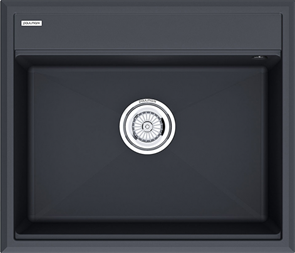Мойка гранитная Paulmark STEPIA 60, мойка, гранит, антрацит + ADVANCE, коландер, нержавеющая сталь брашированная pm115951-an+a375-bs