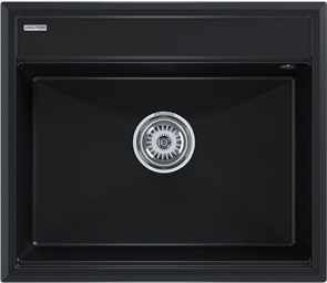Мойка гранитная Paulmark STEPIA 60, мойка, гранит, черный металлик + ADVANCE, коландер, нерж. сталь брашированная pm115951-blm+a375-bs
