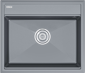 Мойка гранитная Paulmark STEPIA 60, мойка, гранит, серый металлик + ADVANCE, коландер, нерж. сталь брашированная pm115951-grm+a375-bs