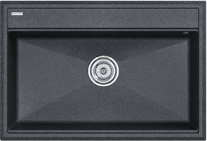 Мойка гранитная Paulmark STEPIA 80, мойка, гранит, графит + ADVANCE, коландер, нержавеющая сталь брашированная pm117551-dg+a375-bs